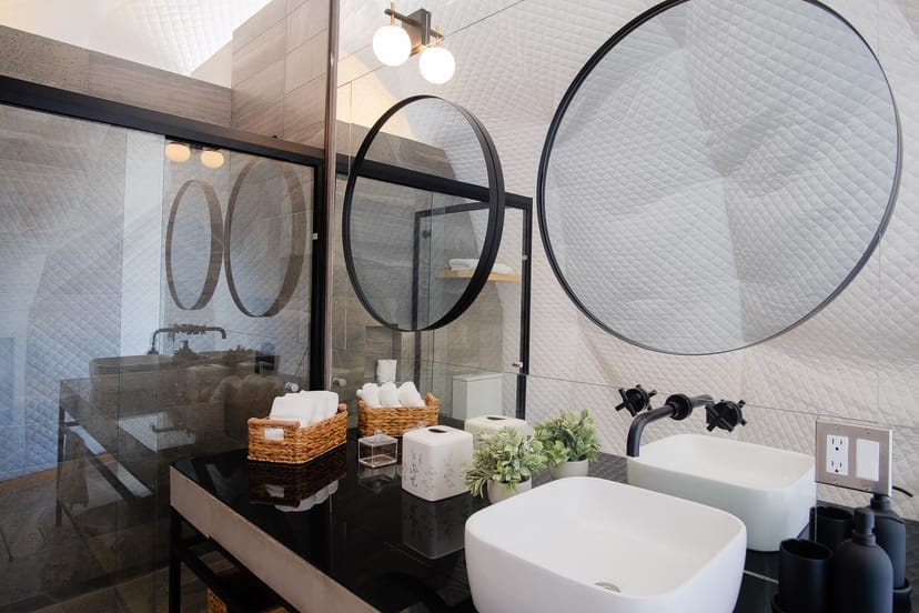 Glamping dome with wine country backdrop